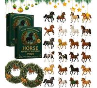 Horse Advent Calendar 2025 - 24 Unique Horse Figurines & Ornaments, Countdown Calendar for Christmas Tree Ornaments, for Horse Lovers, Collectors, And Seasonal Home Décor (2pcs)