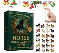 Horse Advent Calendar 2025, Christmas Countdown Calendar with 24 Hanging Horse Figurines, 24 Days Festive Surprises Countdown Horses Calendars Ornaments for Horses Lovers