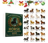 Horse Advent Calendar 2025, Christmas Countdown Calendar with 24 Unique Horses Figurines, Gift Calendars for Horse Lovers, Collectors, and Seasonal Home Décor