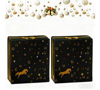Horse Advent Calendar 2025, Winter Sky Design Horse Countdown Calendar with 24 Days Horse Gifts and Surprises,New Christmas Gifts for Horse Owners, Riders, and Stables, Black 2pcs