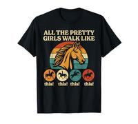 Horse all pretty girls walk like this horse riding vintage T-Shirt