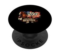 Horse American Flag 250 Heritage Equine Patriot History Vin PopSockets Adhesive PopGrip