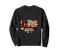 Horse American Flag 250 Heritage Equine Patriot History Vin Sweatshirt