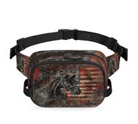Horse American Flag Waist Bag Multifunction Pack for Travel Sport Running Fanny Pack Bumbag Pouch Purse Belt Bag for Women Men Kids Girls Boys