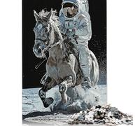 Horse And Astronaut Puzzle Difficult Challenge 100 Percent Recycled Cardboard Jigsaw Puzzle for Women Men 1000pcs (26x38cm)