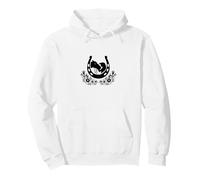 Horse And Girl Silhouette Floral Heart Horse Riding Pullover Hoodie