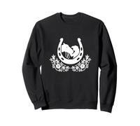 Horse And Girl Silhouette Floral Heart Horse Riding Sweatshirt
