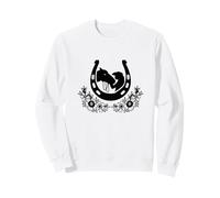 Horse And Girl Silhouette Floral Heart Horse Riding Sweatshirt
