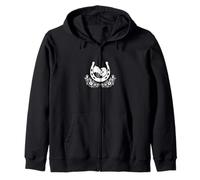 Horse And Girl Silhouette Floral Heart Horse Riding Zip Hoodie