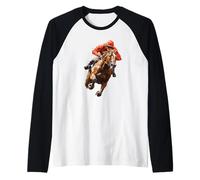 Horse and Rider Racing (red Shirt) Raglan Baseball Tee