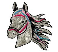 Horse Animal - Iron on Patches Adhesive Emblem Stickers Appliques, Size: 3.11 x 2.52 inches