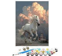 Horse Animal Paint by Numbers for Adults, Paint by Numbers, Easy Diy Oil Painting Kits on Canvas with 3 Brushes and 36 Acrylic Pigment, Hobbies for Women, Wall Decor Gifts Crafts 16x22 in BJHWK399
