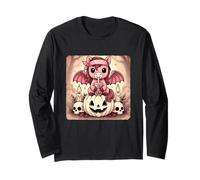 Horse Bat Kawaii Pastel Goth Creepy Cute Skeleton Long Sleeve T-Shirt