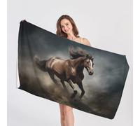 Horse Beach Towel, Microfibre Towel, Wild Animal Beach Towels, Quick Dry & Sand Free & Lightweight & Super Absorbent Towel for Travel, Gym, Bath, Swimming, Beach Blanket, 75 x 150 cm