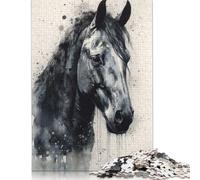 Horse Beauty Watercolor Puzzle for Adults And Teenagers 500 Pieces Puzzle Jigsaws for Adults Jigsaw Puzzles for Adult 500pcs (52x38cm)