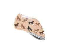 Horse Beige pattern Golf Iron Head Covers with Easy On Off Scratch Resistant Thick Protective Design Fit All Brands Irons