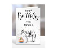 Horse birthday card for Manager, gifts for men, women, female, male, him, her, presents, Happy Birthday to you, from horse, A5-279_168