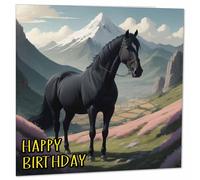 Horse Birthday Cards - Equestrian Horses Greeting Card 145 x 145mm