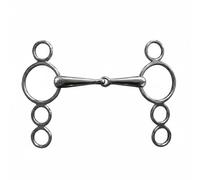 Horse Bit Stainless Steel 4 Loop Control Bit With Smooth Jointed Mouth And Hand Polished Finish Multiple Rein Positions Suitable for Daily Riding, color to 3, 145mm