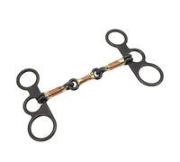 Horse Bit Western Style Leaf Pattern Carbon Steel Copper Ring Jointed Bit for Horse Farm Durable Sturdy Wear Resistant Training Bit for Equine Control and Safety