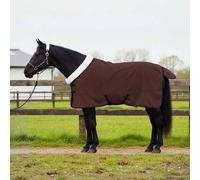 Horse Blanket Full Neck Dark Brown 145cm Polar Fleece Windproof Tail Flap Adjust