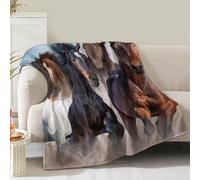 Horse Blanket Gifts for Women Girls Mom Kids Adults Teen Birthday Christmas Valentine Present Running Horse Animal Theme Decor Home Bedroom Living Room Sofa Couch Soft Cozy Plush Fleece Throw 60"x50"