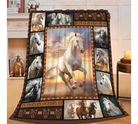 Horse Blanket Horses Throw Blanket Gifts for Kids Girls Boys Adults Women Men Super Soft Cozy Plush Fluffy Fuzzy Fleece Blanket Decor 40''X50''