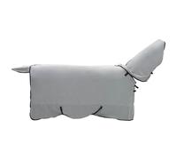 Horse Blanket Light Grey Pink 125 cm Polyester Waterproof Breathable Windproof for Winter Willow Stable Outdoor with Adjustable Strap and Removable Lining Protection Against Rain and Insects
