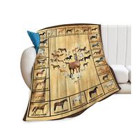 Horse Blanket Throws Horse Gifts Horses Throw Blanket for Girls Boys Kids Adults Soft Warm Cozy Fleece Blanket for Couch Sofa Bed 60"x50"