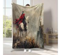 Horse Blankets and Throws War Warm Blanket, Super Soft Flannel 3D Print, King Size Cute Fluffy Throw for Sofa, Chair, Living Room and Bedroom 200x240 Cm