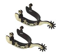 Horse Boot Spur Hand Carved Decoration With Gear Western Boy Horse Spur Mild Steel Horse Boot Spur Enduring Horse Boot Spur Decoration