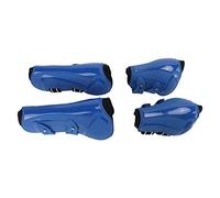 Horse Boots, PU Elastic Breathable Thickened Front Hind Horse Leg Protector Fly Boots Ice For Leg For Riding Shock Absorbing Jumping Competition (Set of four blue Large)
