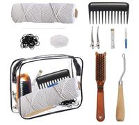 Horse Braiding Kit - 11PCS Equestrian Mane & Tail Grooming Set with Braiding Yarn, Rug Hook, Mane Comb, Seam Ripper, Measuring Tape & Storage Bag - Horse Show Grooming Essentials, Easy for Beginners