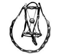 Horse Bridle Rein Anti-friction Horse Riding Halter Leather Lead Rope Ergonomic Comfortable Unfettered Bridle with Metal Buckle