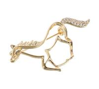 Horse Brooch Hollow Zircon Copper Golden Pin Motif