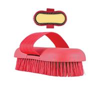 Horse Brush - 2 in 1 Firm Bristle Cleaning Tool - Cowhair Brush for Livestock Bath Stool | Stable Farm Ranch Home Equestrian Enthusiast Cow Daily Care Wash Lint Remover