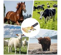 Horse Brush - Iron Shedding Undercoat Rake | Dematting Comb, Grooming Comb, Portable Equine Hair Removal Brush For Pet Cattle Horse Goat Sheep Stable Farm Outdoor