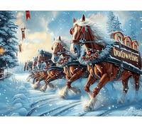 Horse Carriage 500 Piece Count Premium Jigsaw Puzzle Magical Cosmic Creatures For Adults Teens 14+ Concentration Training Indoor Game Family Game Night 500 PCS/52×38cm