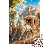 Horse Carriage Palace Jigsaw Puzzle, 1000 Pcs For Adults | 38x26cm Cardboard, Brain Workout, Tight Puzzle Fit, Art Admirers, Stress Reduction