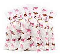 Horse Cellophane Bags Horse Goddie Bags 100 Pieces, Pink Brown Pony Horse Racing on Pink Candy Treat Bag with Twist Ties for Cowboy Cowgirl Western Themed Party Kentucky Derby Birthday Wedding Supplie