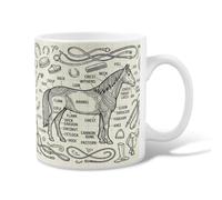 Horse Ceramic Coffee Mug, Vintage Illustrative Saddle Bridle Fall Black Novelty Hot Chocolate Mug with Handle Ideal for Friends Family Co-Worker Lovers Eldership Senior 11 Oz