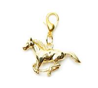 Horse Charm Miniblings pendant farm mounted animal riding pony running gold