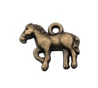 Horse Charms For Custom Jewelry Design, 14x17mm, Antique Bronze Color, 10 Pieces