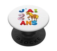 Horse child 2 years birthday boy girl horse PopSockets Adhesive PopGrip