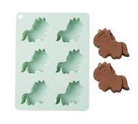 Horse Chocolate Mold - Silicone 6 Cavity Wax Melts Mould, Flexible Pony Candy Tray, Non Stick Baking Form | Versatile DIY Animal Jelly Gummy Shape Party Cake Topper Soap Ice Cube Decoration