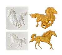 Horse Chocolate Mold - Two Piece Crystal Pony Silicone Form Epoxy Resin Square Cake Ornament Making, DIY Pastry Decoration Supply | Celebration Events Cooking and Food Bloggers