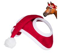 Horse Christmas Hat - Festive Santa Design, Horse Holiday Costume, Soft Saddle Cloth Material, Adjustable Fit With Secure Straps | Cute Outfit For Riders Ranch Animal Lovers Fam