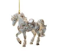 Horse Christmas Ornament,Horse Ornaments for Christmas Tree Elegant 2d Horses Acrylic Ornament 2026 Year of the Horses Keepsake with Rhinestones for Xmas Tree & Car Mirror Decoration (B)