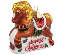 Horse Christmas Ornaments,Hand-Blown Glass Ornaments for Tree,Horse Collection Figurines Hanging Glass Baubles, Christmas Tree Decorations for Animal Lovers Holiday Party Home Gifts