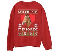 Horse Christmas Sweatshirt for Children Festive Adorable Christmas Jumper for Boys Girls Ugly Xmas Sweater for Children, 9-11 Years, Red
